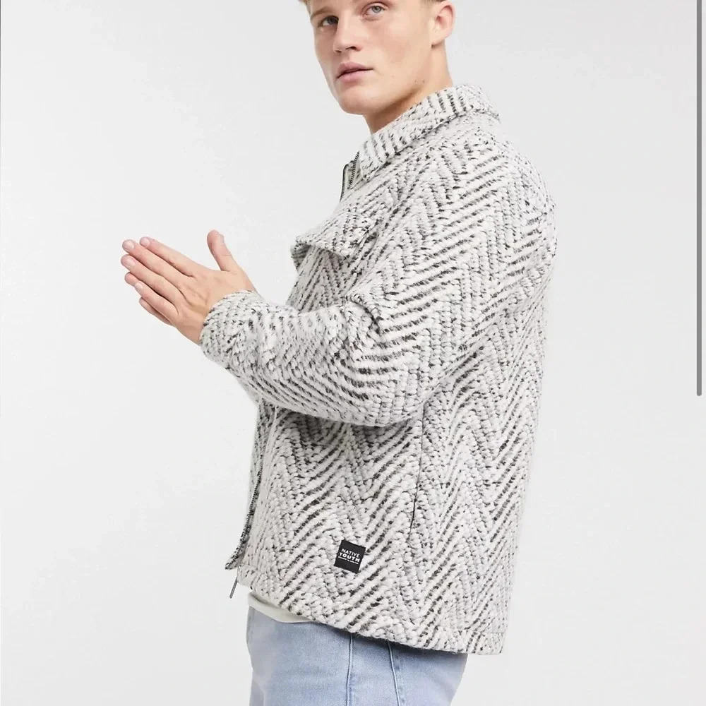 Native Youth men’s silas jacket with zip front wool‎ trending preppy college